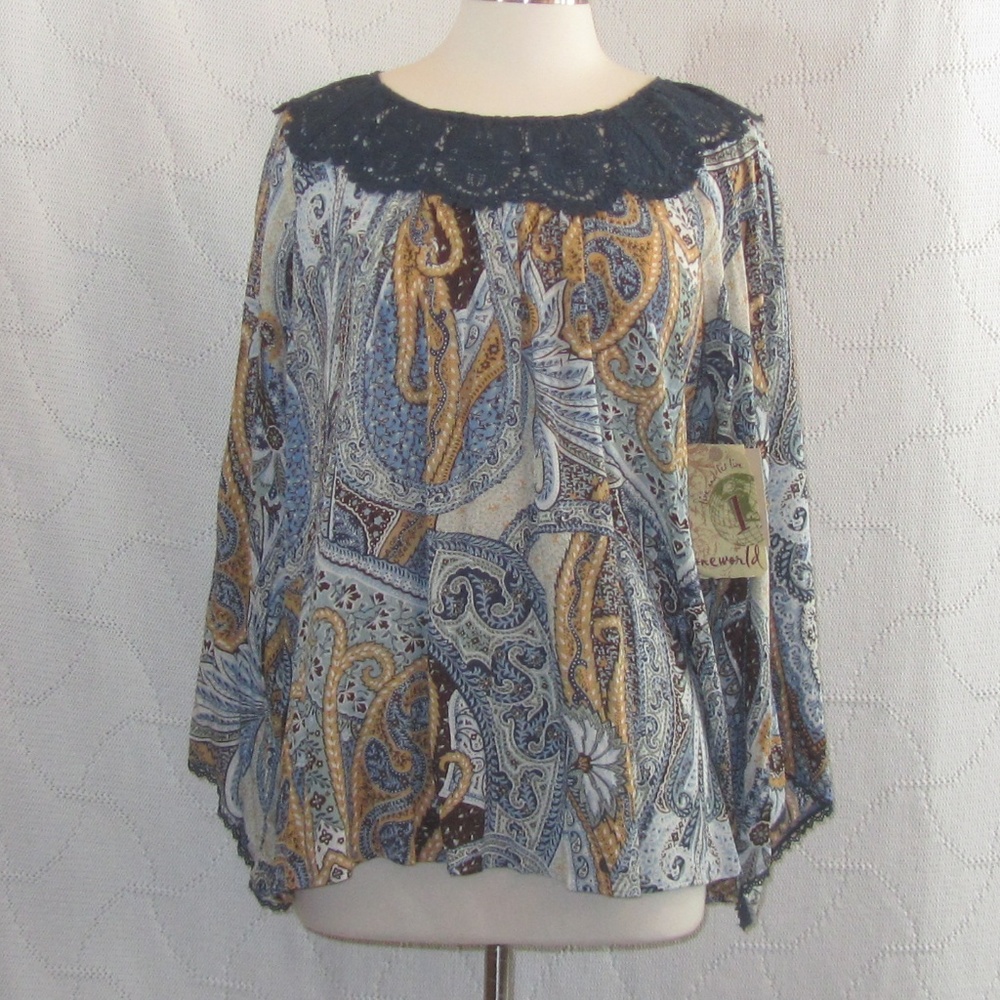 One World Crochet Detail Blouse - Picture 3 of 9
